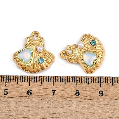 304 Stainless Steel Rhinestone Pendants STAS-P410-15G-1