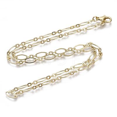 Brass Cable Chains Necklace Making MAK-S072-16A-KC-1