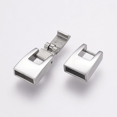 304 Stainless Steel Fold Over Clasps STAS-F122-47P-1