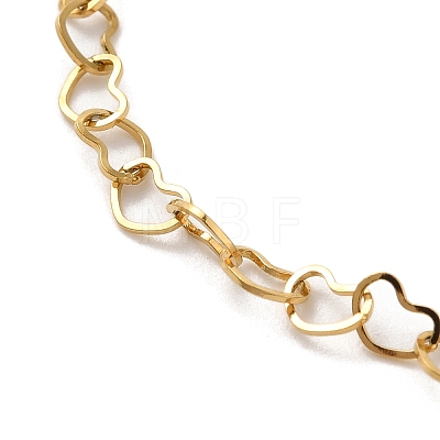 Ion Plating(IP) 304 Stainless Steel Heart Link Chain Bracelets BJEW-L673-026G-1