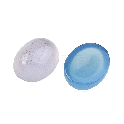 Natural Blue Agate Cabochons G-G350-06B-1