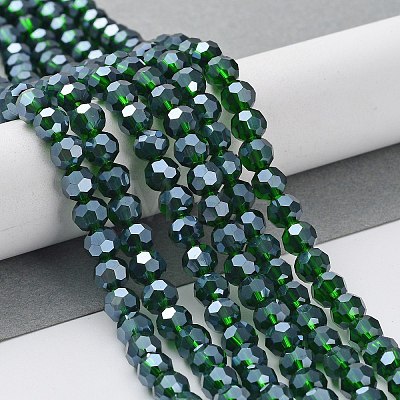 Electroplate Glass Bead Strands EGLA-R015-6mm-17-1