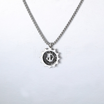 304 Stainless Steel Pendant Necklaces for Men WGABBDF-02-1