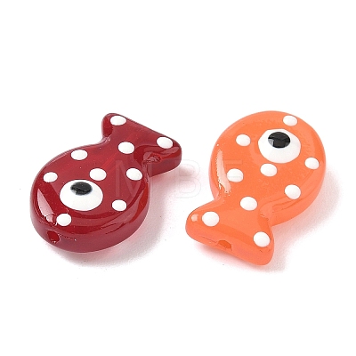 Painted Glass Beads Enamel Beads X-LAMP-D303-04-1