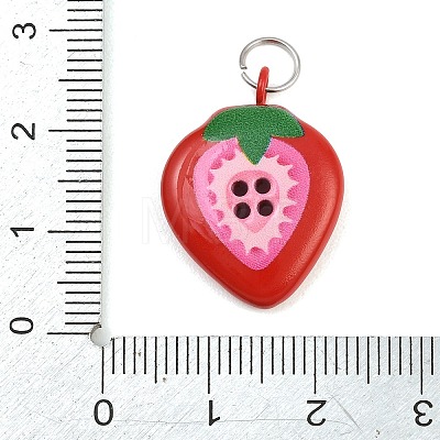 Button 304 Stainless Steel Enamel Pendants SA-CBAE390-01C-1