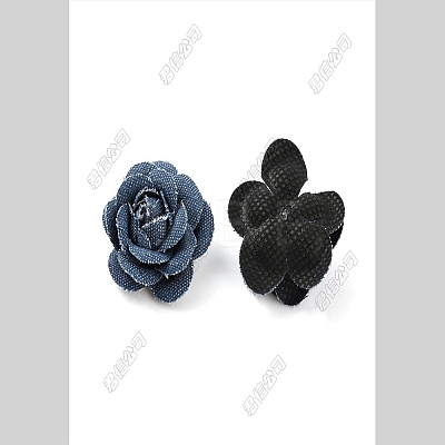Denim Cloth Flowers DIY-WH0409-40B-1