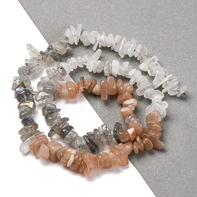 Natural Orange Moonstone & Labradorite & Rainbow Moonstone Beads Strands G-L610-A14-01-1