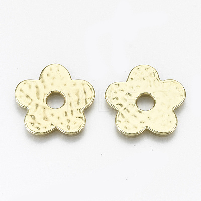 Rack Plating Hammered Alloy Spacer Beads PALLOY-T077-36-NR-1