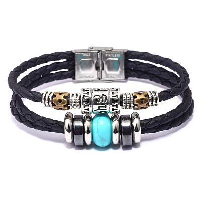 Leather Multi-strand Bracelets BJEW-F352-09P-04-1