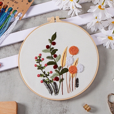 DIY Flower Pattern Embroidery Kits PW-WG4BFFC-01-1