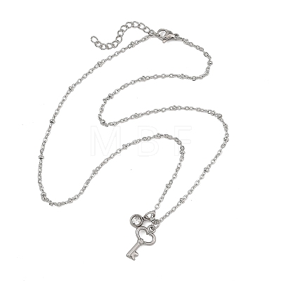 2Pcs 2 Styles 304 Stainless Steel Pendant Satellite Chain Necklaces NJEW-JN06495-02-1