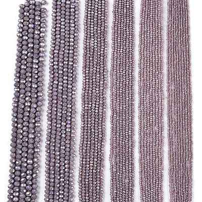 Electroplate Glass Beads Strands EGLA-A044-P8mm-B13-1