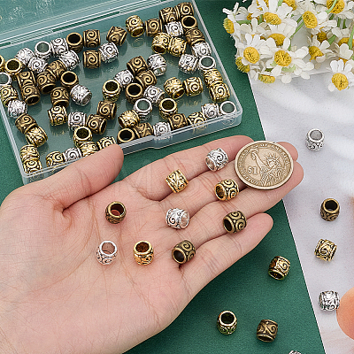 90Pcs Colors Zinc Alloy European Beads FIND-SP0005-97A-1