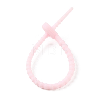 Heart Shape Silicone Cable Zip Ties AJEW-C034-02H-1