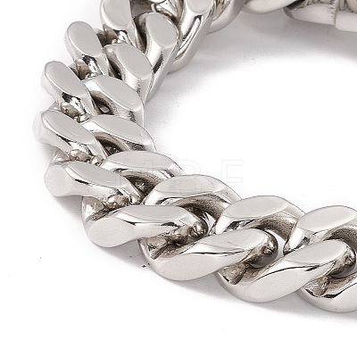 304 Stainless Steel Curb Chains Bracelet for Women BJEW-E107-10P-1