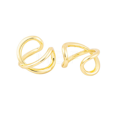 Rack Plating Brass Cuff Earrings for Women EJEW-P278-01G-1