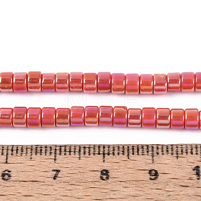AB Color Plated Opaque Glass Beads Strands GLAA-T026-2x4mm-P18-1