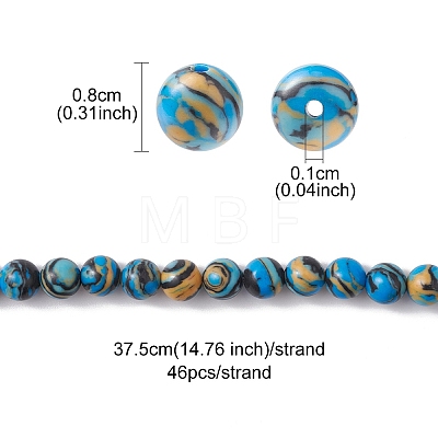 Synthetic Malachite Beads Strands G-YW0001-55C-1