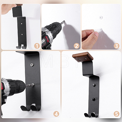 Wood & Carbon Alloy Motorcycle Helmet Rack ODIS-WH0007-96B-1