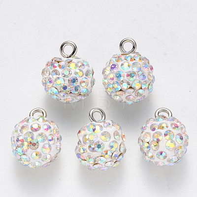 Polymer Clay Rhinestone Charms RB-N051-07K-1