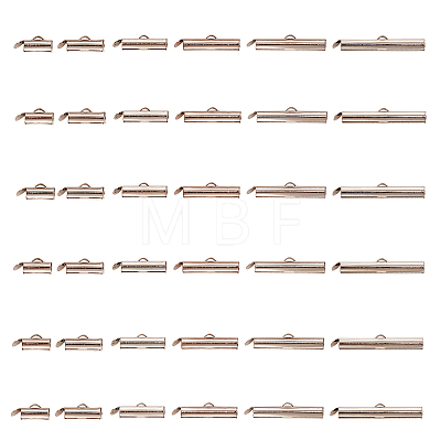 120Pcs 6 Styles Iron Slide On End Clasp Tubes IFIN-CJ0001-47-1