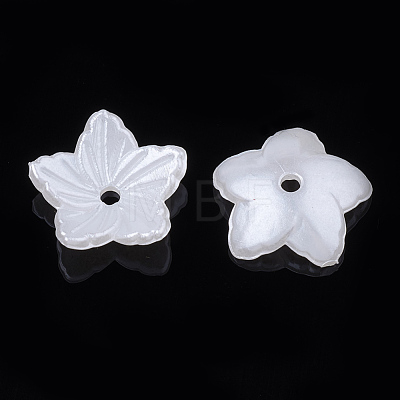 5-Petal ABS Plastic Imitation Pearl Bead Caps X-OACR-S020-29-1