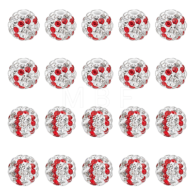 20Pcs Handmade Polymer Clay Rhinestone Beads CLAY-OC0001-12B-1