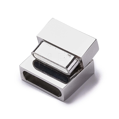 Tarnish Resistant 304 Stainless Steel Magnetic Clasps with Glue-in Ends STAS-M307-02P-01-1