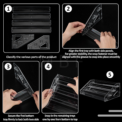 4-Tier Acrylic Organizer Display Riser Holder for Badges ODIS-WH0108-065A-1