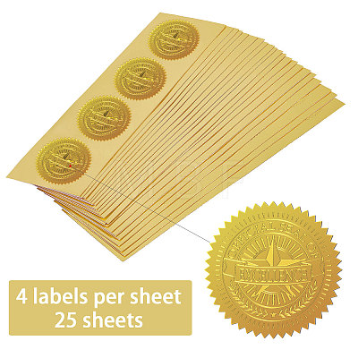 Self Adhesive Gold Foil Embossed Stickers DIY-WH0211-376-1