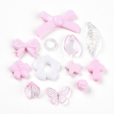 Transparent & Opaque Acrylic Beads TACR-T028-26C-1