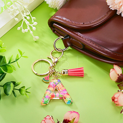 Fruit Series Letter Resin Keychains KEYC-TAC0033-02A-1