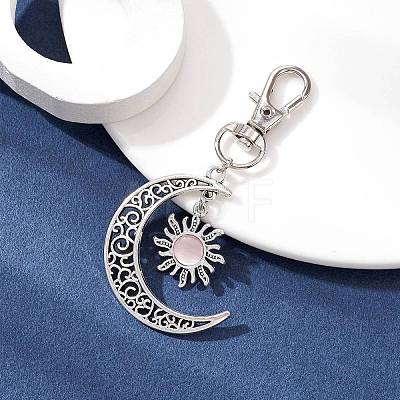 Moon & Sun Alloy Pendant Decorations HJEW-JM01596-04-1