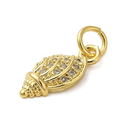 Rack Plating Brass Micro Pave Cubic Zirconia Pendants KK-P279-27A-G-1