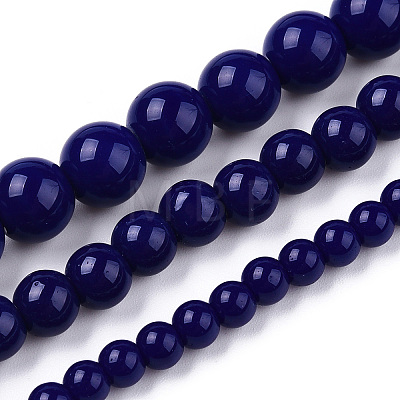 Opaque Solid Color Glass Beads Strands X-GLAA-T032-P6mm-03-1
