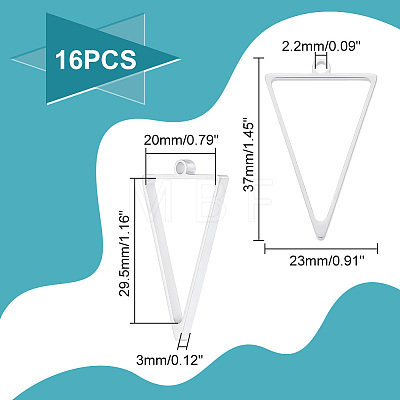 Unicraftale 16Pcs 304 Stainless Steel Open Back Bezel Triangle Pendants STAS-UN0057-57-1