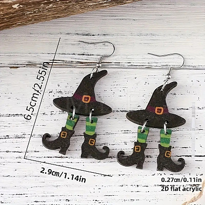 Acrylic Hat Dangle Earrings FS-WG6F960-01-1