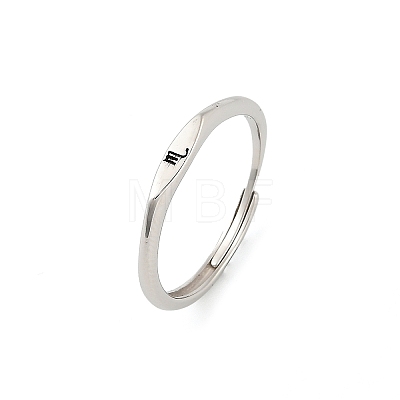Rhodium Plated 925 Sterling Silver Adjustable Rings RJEW-S397-01P-12-1