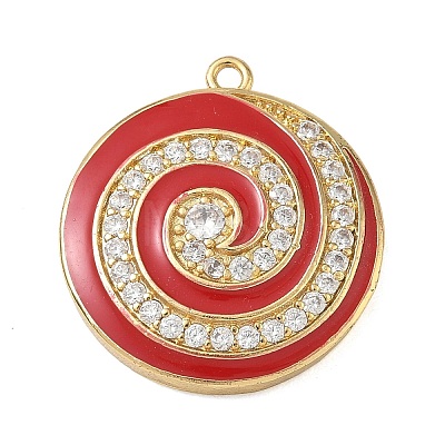 Brass Micro Pave Clear Cubic Zirconia Pendants CU-CBA4231-04B-G-1
