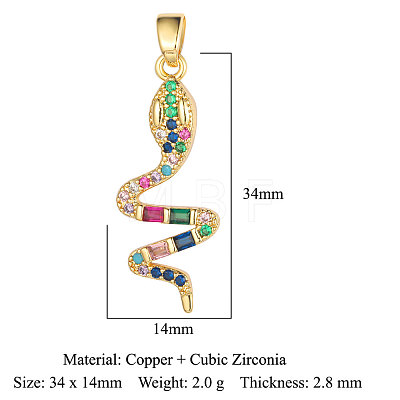 Brass Micro Pave Colorful Cubic Zirconia Pendants ZIRC-OY001-22G-1
