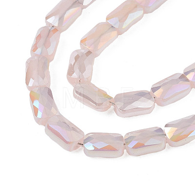 Electroplate Opaque Solid Color Glass Beads Strands X-EGLA-N002-25-B06-1