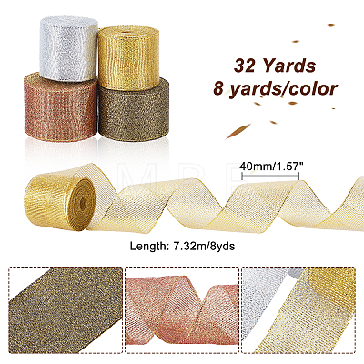 ARRICRAFT 32 Yards 4 Colors Polyester Ribbons OCOR-AR0001-16-1