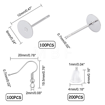 Unicraftale Earring Findings Sets STAS-UN0011-26P-1