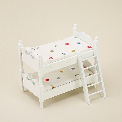 Wood Children Double-Layer Bunk Bed Miniature Ornaments PW-WG88645-01-1