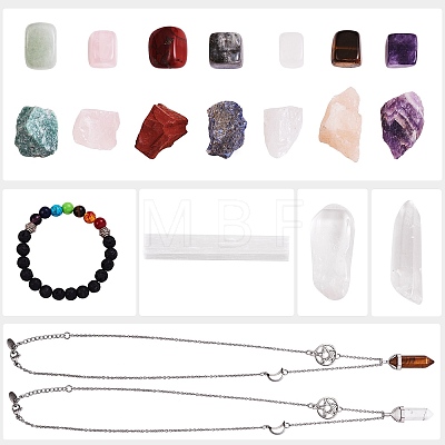 DIY Chakra Gemstone Bracelet Necklace Making Kit DIY-SZ0008-04-1