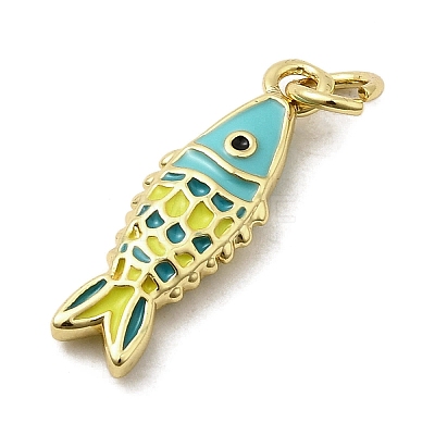 Brass Enamel Pendants X1-KK-A266-39G-04-1