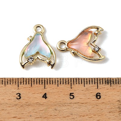 UV Plating Alloy Glass Pendants FIND-K032-17G-1