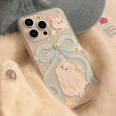 Cute Cartoon Cat TPU Plastic Mobile Phone Cover PW-WGF333E-08-1