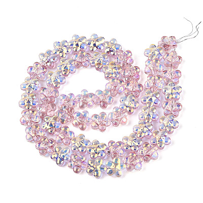 Transparency Electroplate Glass Beads Strands GLAA-T023-38A-03-1