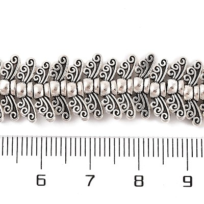 Tibetan Style Wing Alloy Bead Strands X-TIBEB-O007-22-LF-1